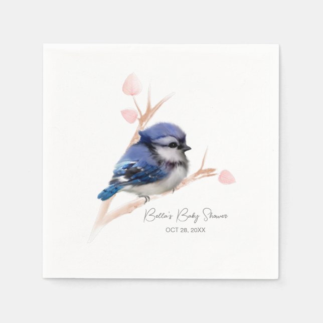 Cute Baby blue Jay Shower Pappersservett (Framsidan)
