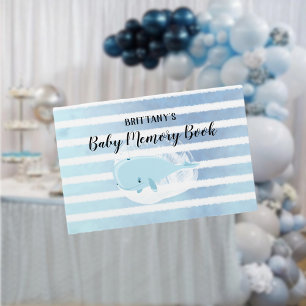 Cute Baby blue Whale Stripe Baby Memory Bok