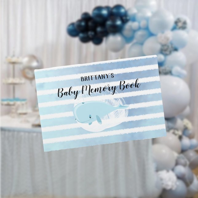Cute Baby blue Whale Stripe Baby Memory Bok (Skapare uppladdad)