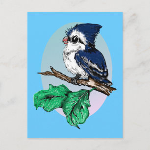 Cute Baby Bluejay-vykort Vykort