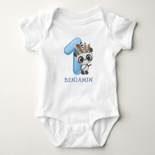 Cute Baby Boho Panda 1:a födelsedag T Shirt
