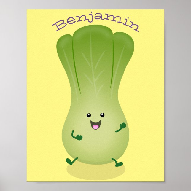 Cute baby bok choy cartoon illustration poster (Framsidan)