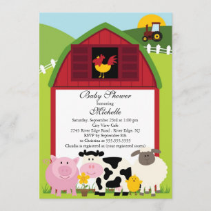 Cute Baby Boskap Baby Shower-inbjudan Inbjudningar