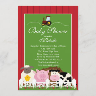 Cute Baby Boskap Baby Shower-inbjudan Inbjudningar