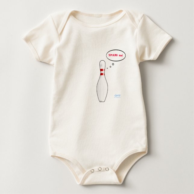 Cute Baby Bowlareare Spare Me Bowling Team Mascot Tee (Framsida)