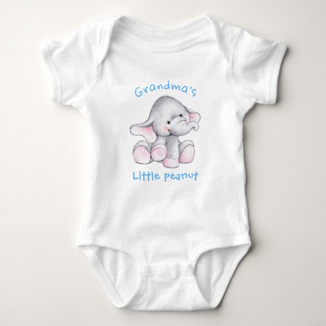 Cute Baby Boy Elephant Little Peanut Baby Bodysuit T Shirt (Framsida)