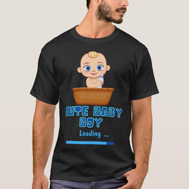 Cute Baby Boy Loading Gender Party Pregnancy It s  T Shirt (Framsida)
