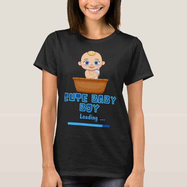 Cute Baby Boy Loading Gender Party Pregnancy It s  T Shirt (Framsida)