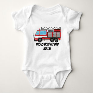 Cute baby brandman Pappa rullar T Shirt