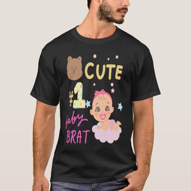 Cute Baby Brat Girl T Shirt (Framsida)