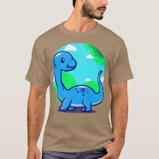Cute Baby Brontosaurus Tecknad T Shirt