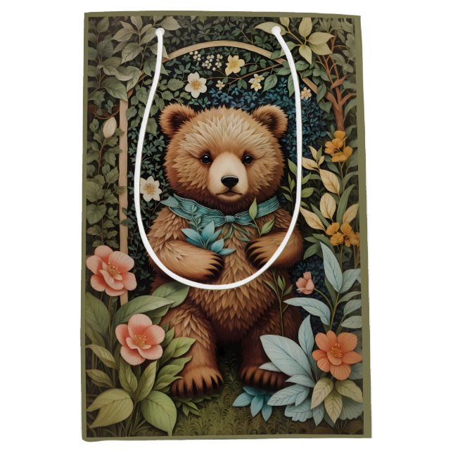 Cute Baby Brown Bear William Morris Inspired (Framsidan)
