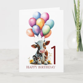 Cute Baby Brown Cow Kort