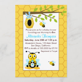 Cute Baby Bumblebee Boy Shower-inbjudningar Inbjudningar