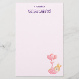 Cute Baby Bunny i en hjärtblankett Brevpapper