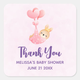 Cute Baby Bunny i en hjärtblankett Fyrkantigt Klistermärke