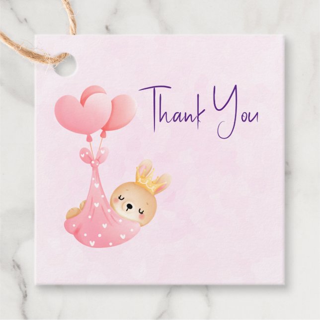 Cute Baby Bunny i en hjärtblankett Gåvor Etiketter (Framsida)