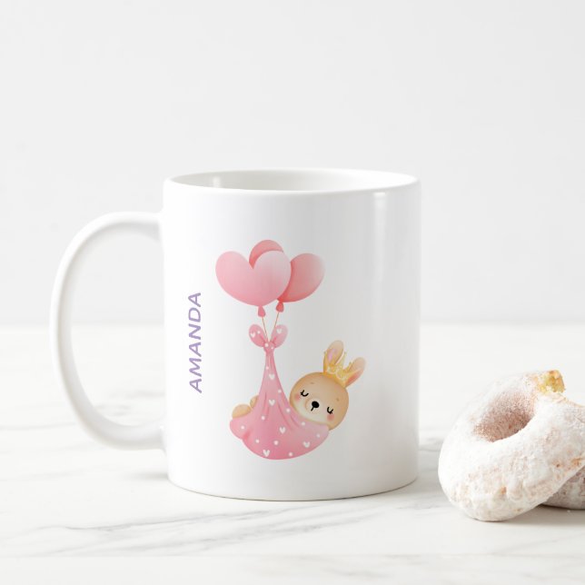 Cute Baby Bunny i en hjärtblankett Kaffemugg (Med munk)