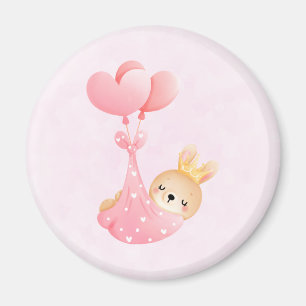 Cute Baby Bunny i en hjärtblankett Magnet