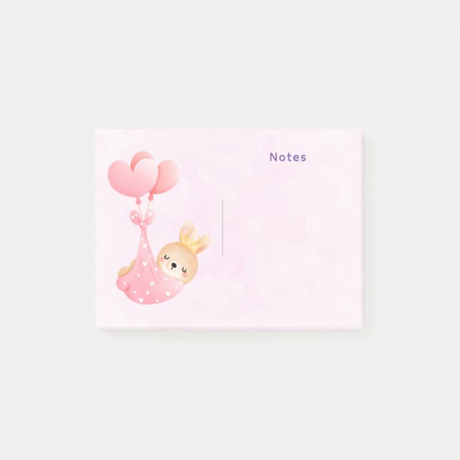 Cute Baby Bunny i en hjärtblankett Post-it Block (Framsida)