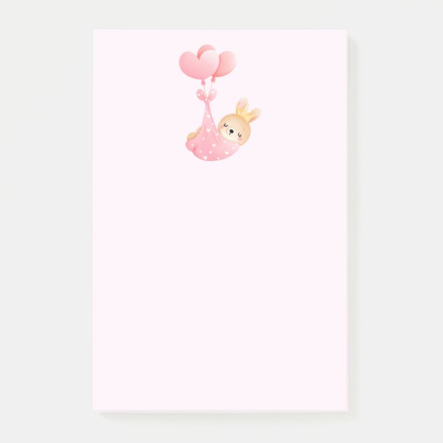 Cute Baby Bunny i en hjärtblankett Post-it Block (Framsida)
