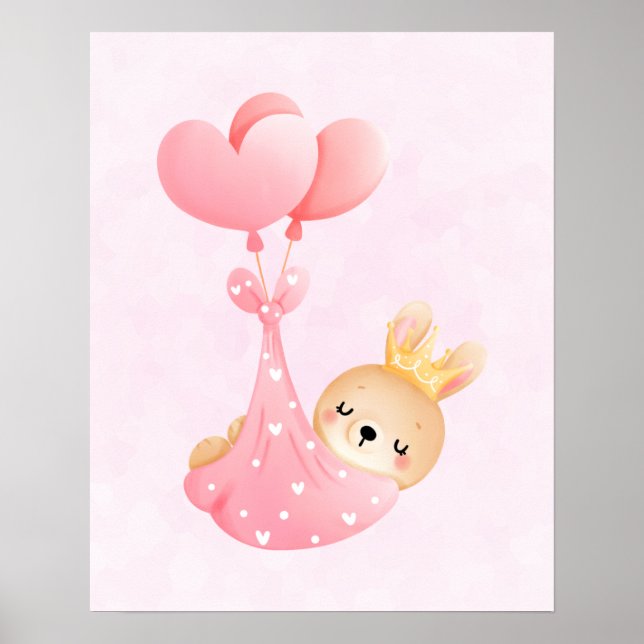 Cute Baby Bunny i en hjärtblankett Poster (Framsidan)