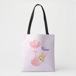 Cute Baby Bunny i en hjärtblankett Tygkasse