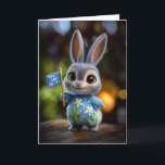 Cute Baby Bunny in Floral Sweater Encouragement Kort<br><div class="desc">Send a warm boost of encouragement with this precious baby bunny dressed in a blue embroidered sweater and holding a tiny “You Can Do It!” flag. Soft lighting and gentle details make this design perfect for anyone who needs reassurance, motivation, or a moment of sweetness in their day. Uplifting, comforting,...</div>