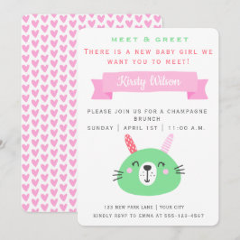 Cute Baby Bunny | Möte och Greet Nyfödd bebis Inbjudningar