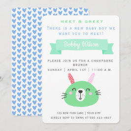 Cute Baby Bunny | Möte och Greet Nyfödd bebis Inbjudningar