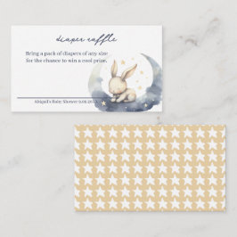 Cute Baby Bunny på Måne med Stars Diaper Raffle Tilläggskort