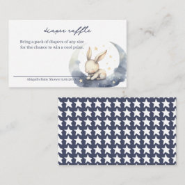 Cute Baby Bunny på Måne med Stars Diaper Raffle Tilläggskort