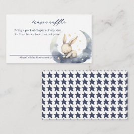 Cute Baby Bunny på Måne med Stars Diaper Raffle Tilläggskort