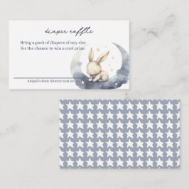 Cute Baby Bunny på Måne med Stars Diaper Raffle Tilläggskort