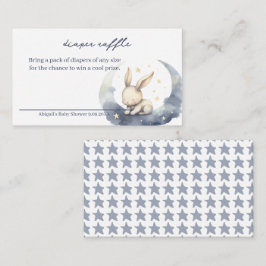 Cute Baby Bunny på Måne med Stars Diaper Raffle Tilläggskort