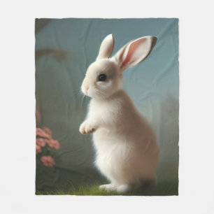 Cute Baby Bunny Porträtt Fleecefilt