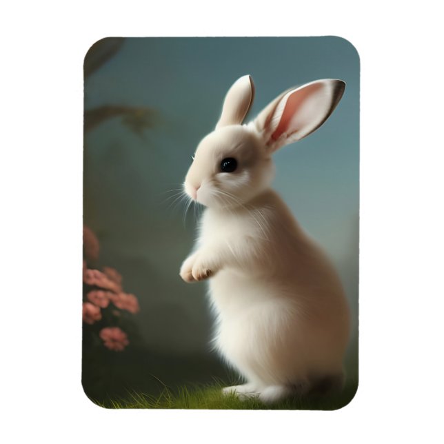 Cute Baby Bunny Porträtt Magnet (Vertikal)