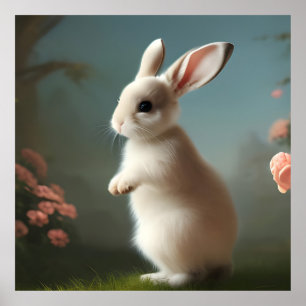 Cute Baby Bunny Porträtt Poster