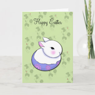 Cute Baby Bunny Rabbit Påsk Blessings Helgkort