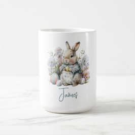 Cute Baby Bunny Vår blommor Påsk Kaffemugg