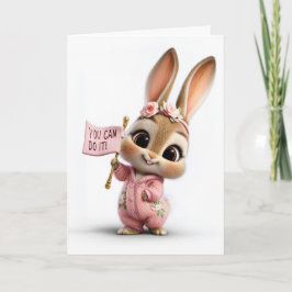 Cute Baby Bunny With Rose Crown Encouragement Kort