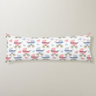 Cute Baby Carriage Rosa Blue Infant Bedding Kroppskudde