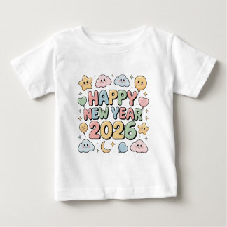Cute Baby Cartoon New Year 2026 Illustration T Shirt