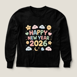 Cute Baby Cartoon New Year 2026 Illustration T Shirt