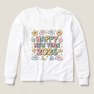Cute Baby Cartoon New Year 2026 Illustration T Shirt