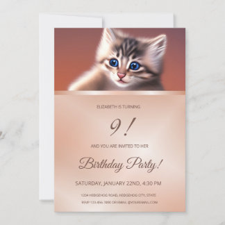 Cute Baby Cat | Inbjudan till flickor i Ro Guld