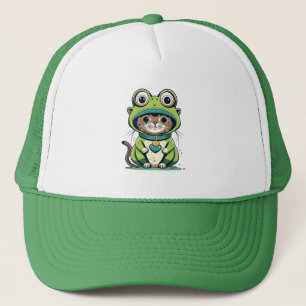 Cute Baby Cat med Frog Hat Keps