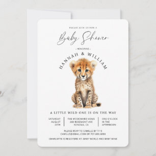 Cute Baby Cheetah Baby Shower Gender Neutral Inbjudningar