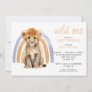 Cute Baby Cheetah Baby Shower Inbjudningar