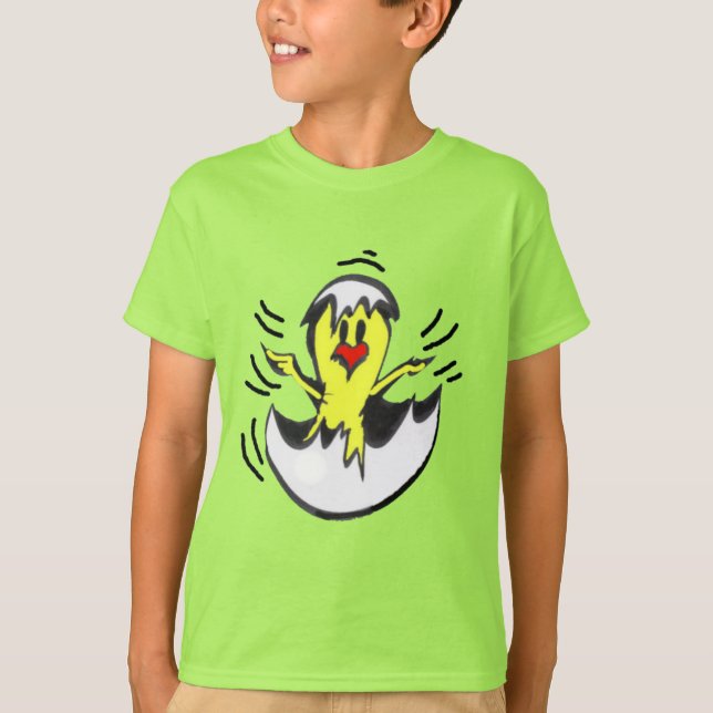 Cute Baby Chick Kids T-Shirt (Framsida)
